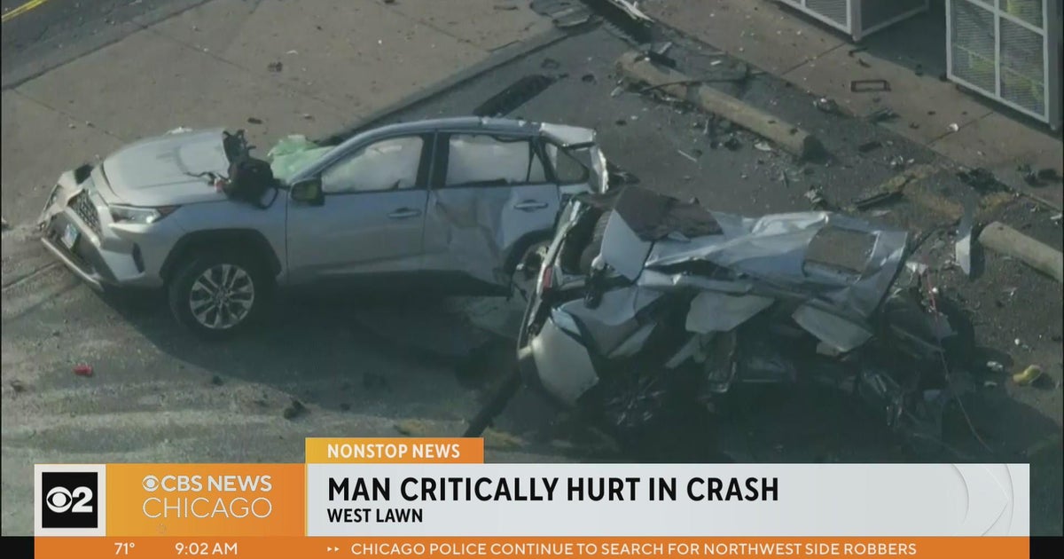 Man critically injured in crash - CBS Chicago