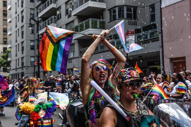 People participate in the annual Pride March on June 25, 2023 in New York City. 