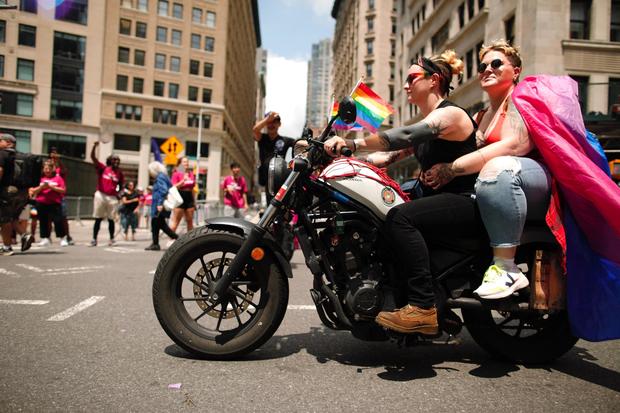 People participate in the Annual New York Pride March on June 25, 2023 in New York City. 