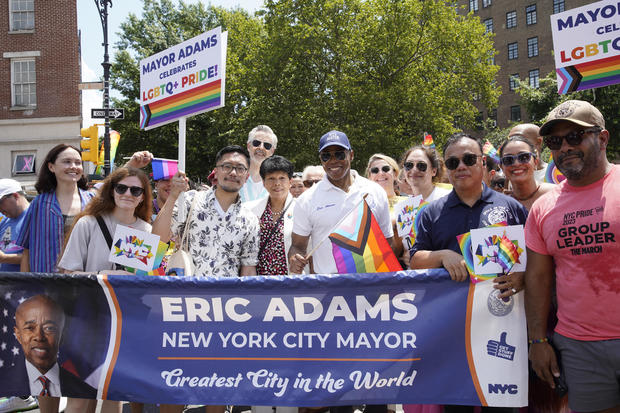 Mayor Eric Adams attends the 2023 New York City Pride March on June 25, 2023 in New York City. 