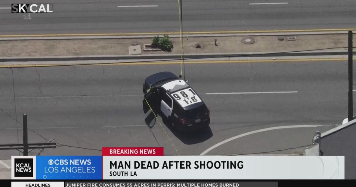 1 killed in South LA shooting; search for suspect underway - CBS Los ...