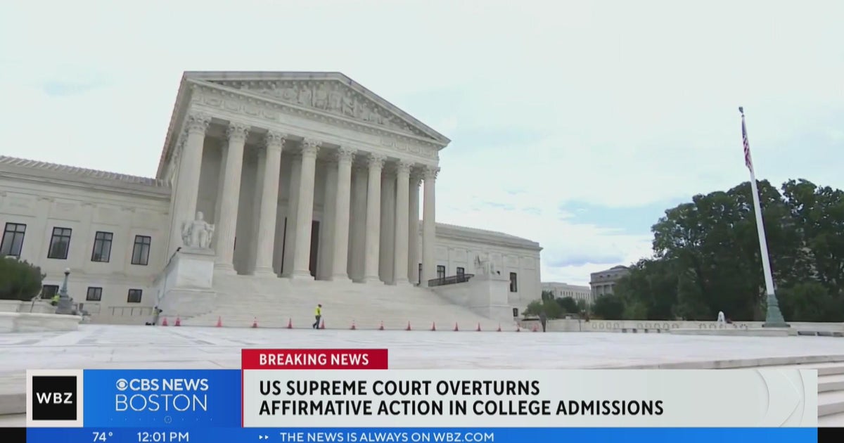 Supreme Court rejects affirmative action in college admissions - CBS Boston