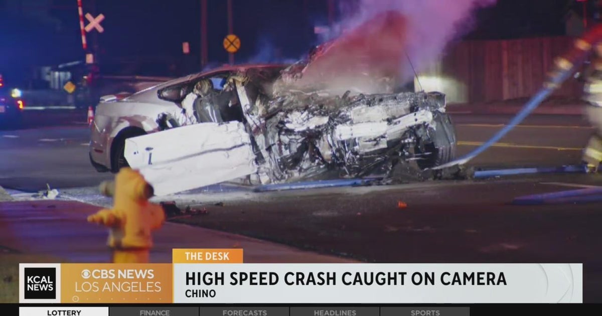 High speed Chino car crash caught on video CBS Los Angeles