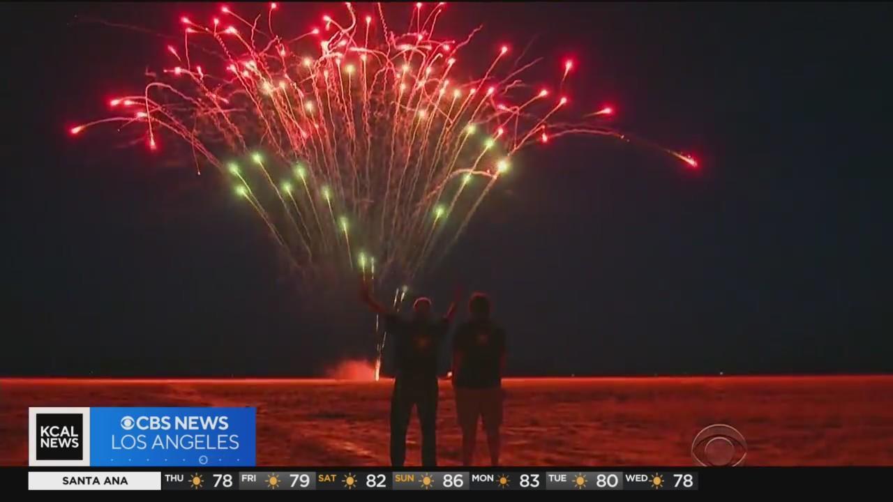 Watching the Dodgers and Fireworks on 4th of July 