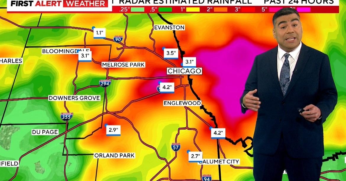 First Alert Weather: Heavy rain causes flooding, road closures - CBS ...