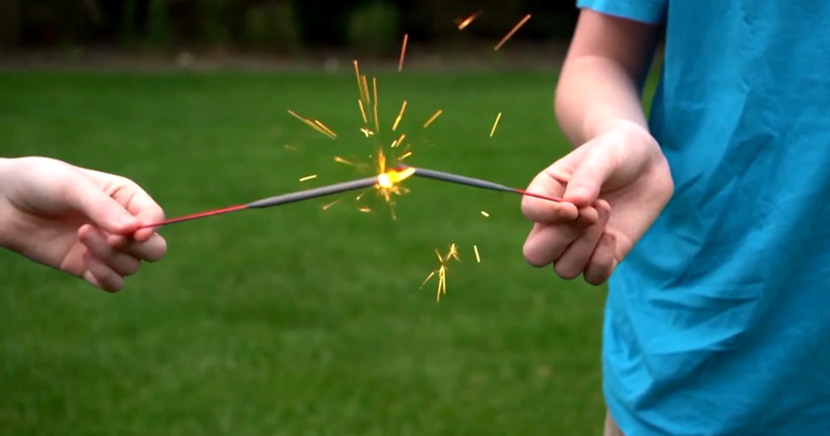 Sparklers are hazardous for youngsters