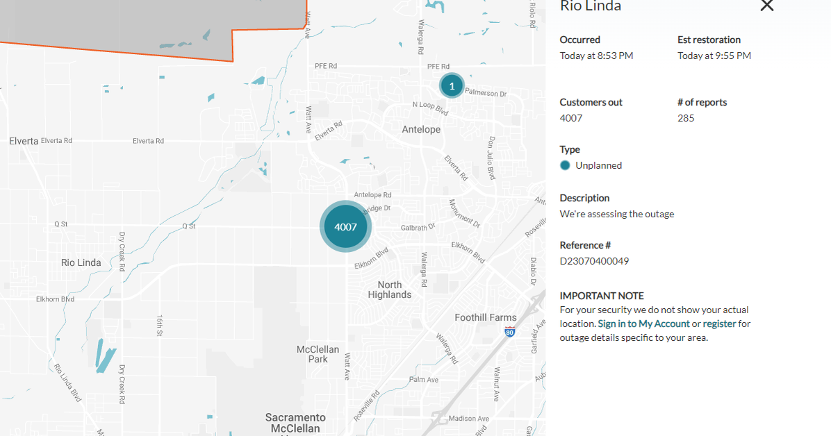 Thousands without power in Rio Linda on Fourth of July night