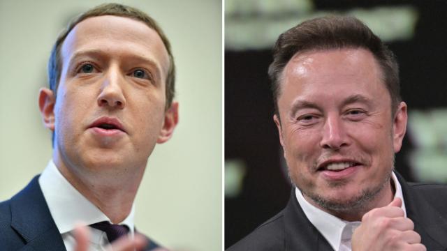 Side-by-side photos of Mark Zuckerberg and Elon Musk 