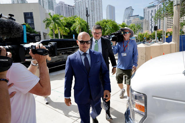 Walt Nauta, valet to former President Donald Trump and a co-defendant in federal charges filed against him, arrives at the federal courthouse in Miami on July 6, 2023. 