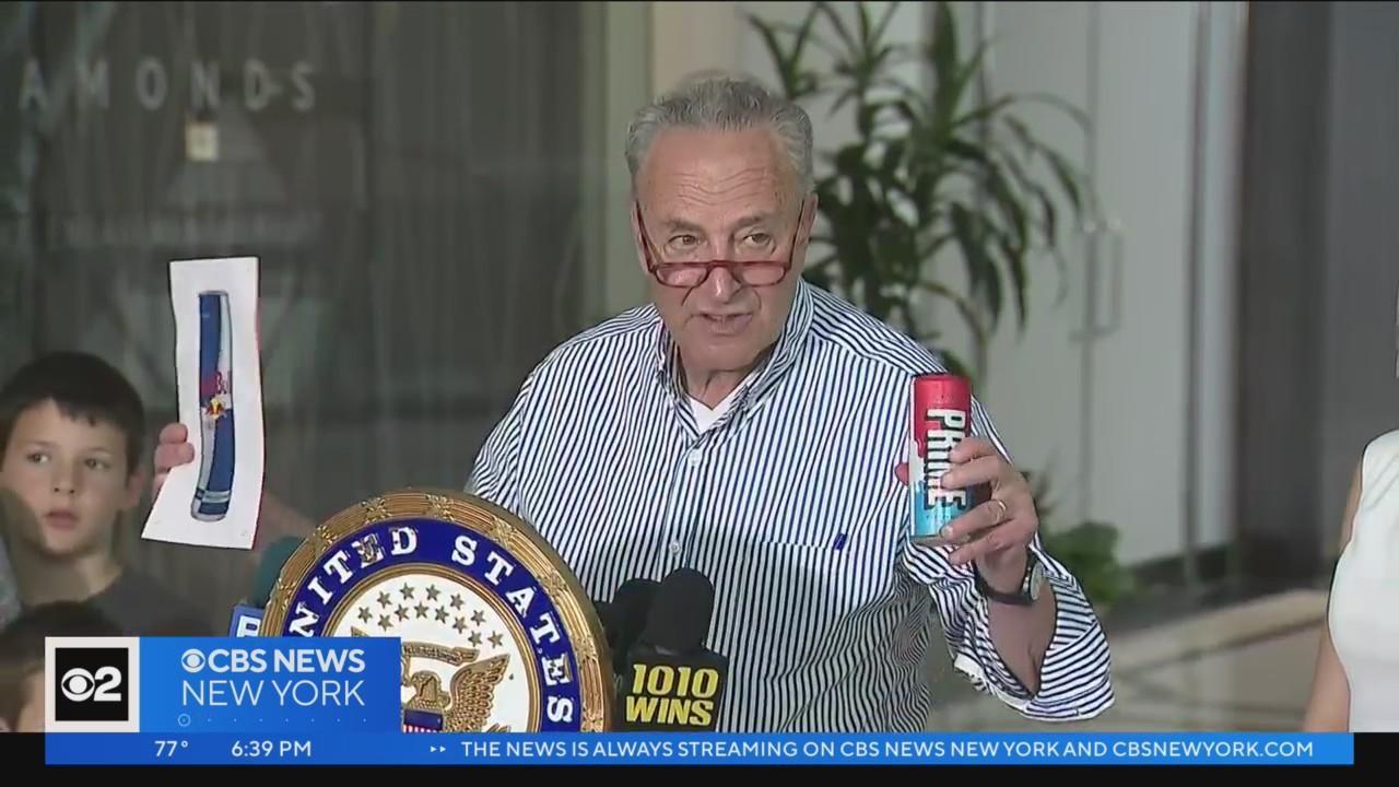Schumer asks FDA to investigate Logan Paul's energy drink PRIME, which has  the caffeine of 6 Coke cans - CBS New York