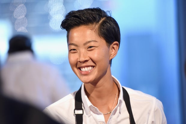 Kristen Kish attending cooking event
