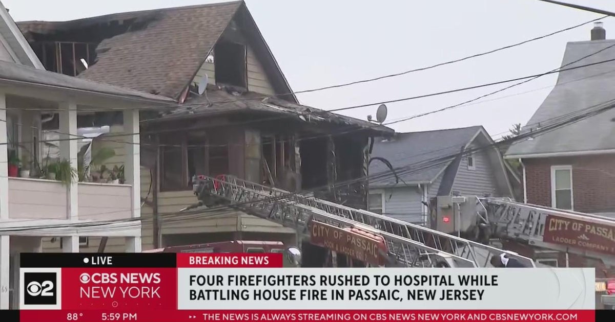 1 man rescued, 4 firefighters injured in Passaic house fire - CBS New York