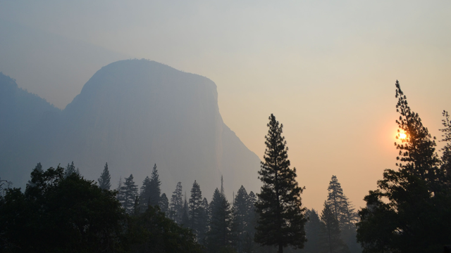 Smoke in Yosemite from the Pika Fire 