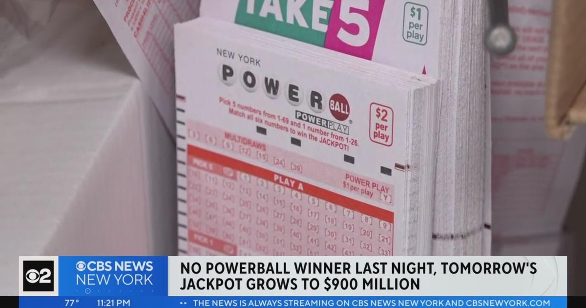 Powerball jackpot grows to $900 million with no winner Saturday - CBS ...