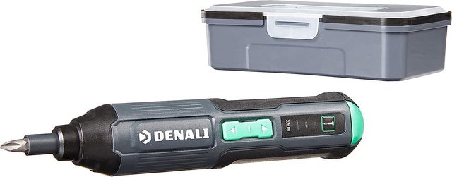 Amazon Brand - Denali by SKIL 4V Cordless Stick Screwdriver with 34-Piece Bit Set, Carrying Case, and USB Cable 