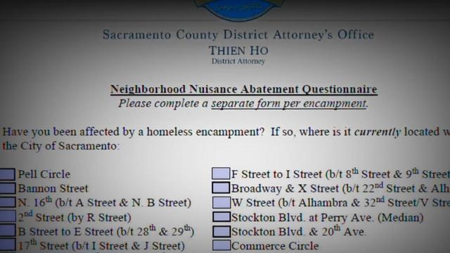 sac da homeless nuisance questionnaire 