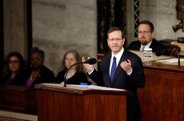 Israeli President Isaac Herzog addresses a joint meeting of the U.S. Congress at the Capitol on July 19, 2023, in Washington, D.C.