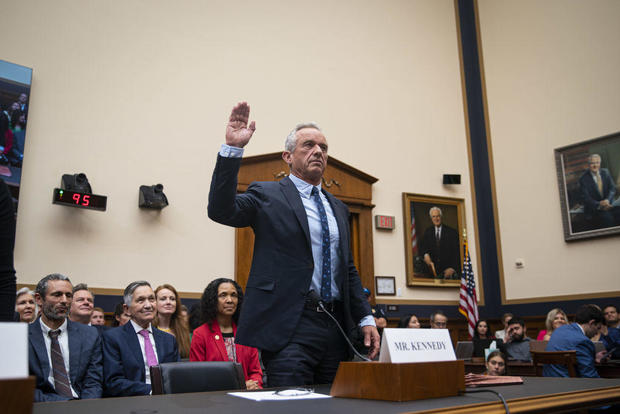 Robert F. Kennedy Jr. is sworn-in during a House Judiciary Subcommittee on the Weaponization of the Federal Government hearing on Thursday, July 20, 2023. 