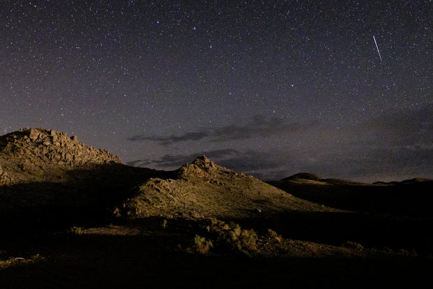 Perseid Meteor Shower Viewed Over California's Night Sky