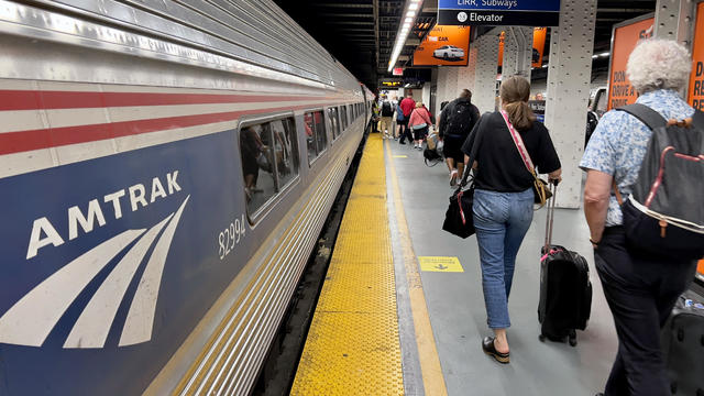 Passengers leaving an Amtrak train at Moynihan Penn Station in New York City, on July 13, 2023. 