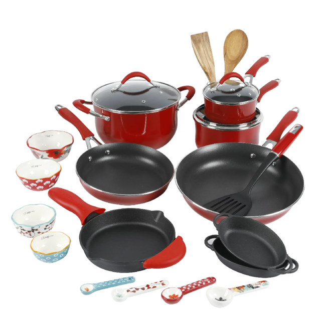 The Pioneer Woman Classic Ceramic Breezy Blossom Cookware Set, 12