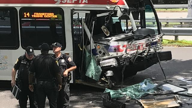 2 SEPTA buses collide on Shelmire Avenue in Northeast Philadelphia 