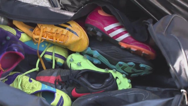soccer cleats in bag 