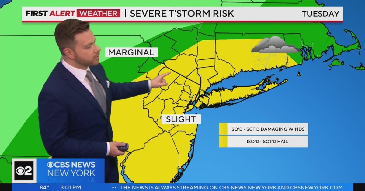 First Alert Forecast: Yellow Alert in effect for thunderstorms - CBS ...