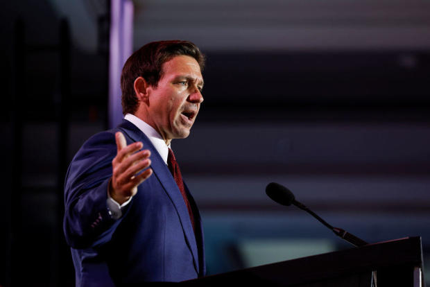 Republican presidential candidate Florida Gov. Ron DeSantis delivers remarks at the 2023 Christians United for Israel summit on July 17, 2023 in Arlington, Virginia. 