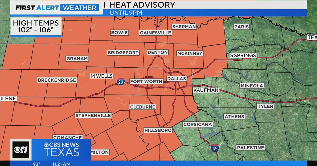 Heat Advisory in effect until 9 p.m. Wednesday - CBS Texas