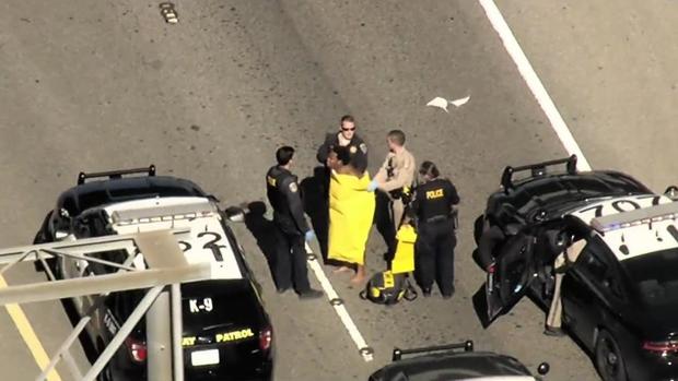 Naked woman with gun at eastbound Bay Bridge approach 