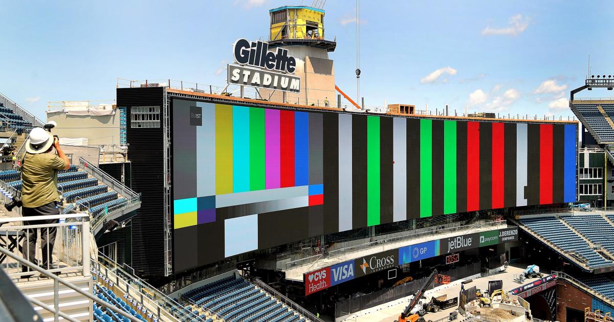 Gillette Stadium new video screen is largest of any sports venue in country