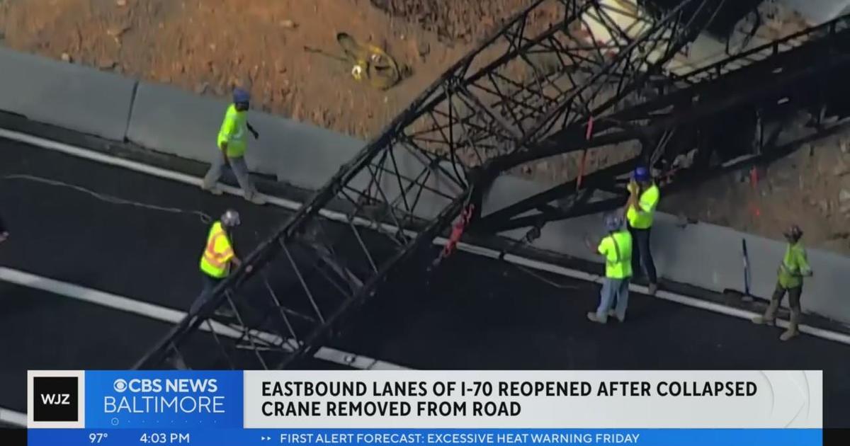 All lanes reopened after cranes falls on I-70 in Maryland