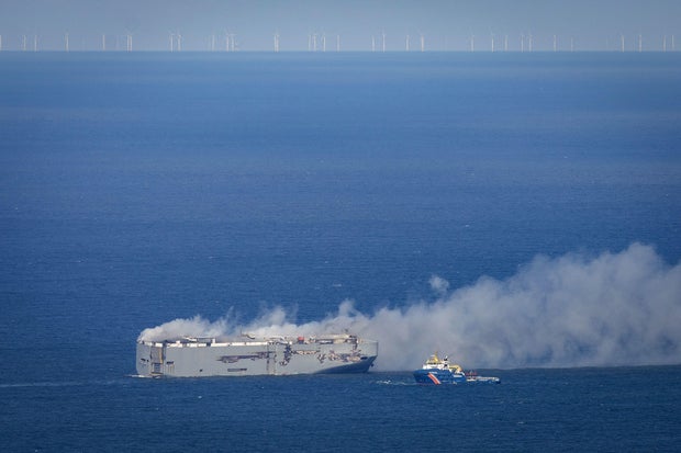 NETHERLANDS-MARITIME-SHIPPING-FIRE