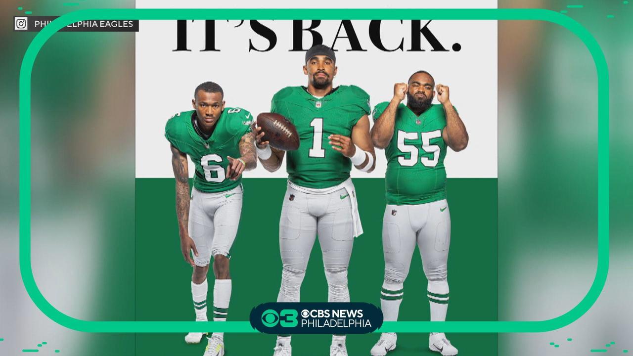 Eagles finally unveil Kelly Green throwback jerseys on social media - CBS  Philadelphia