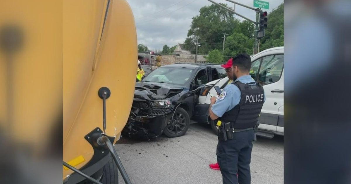 Stolen vehicle crashes into Saint Sabina bus carrying childrens choir Stolen vehicle crashes into Saint Sabina bus carrying childrens choir
