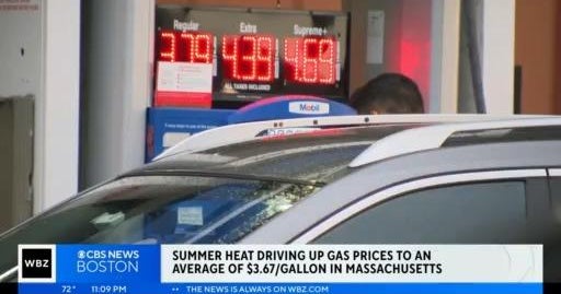 Summer heat driving up gas prices - CBS Boston