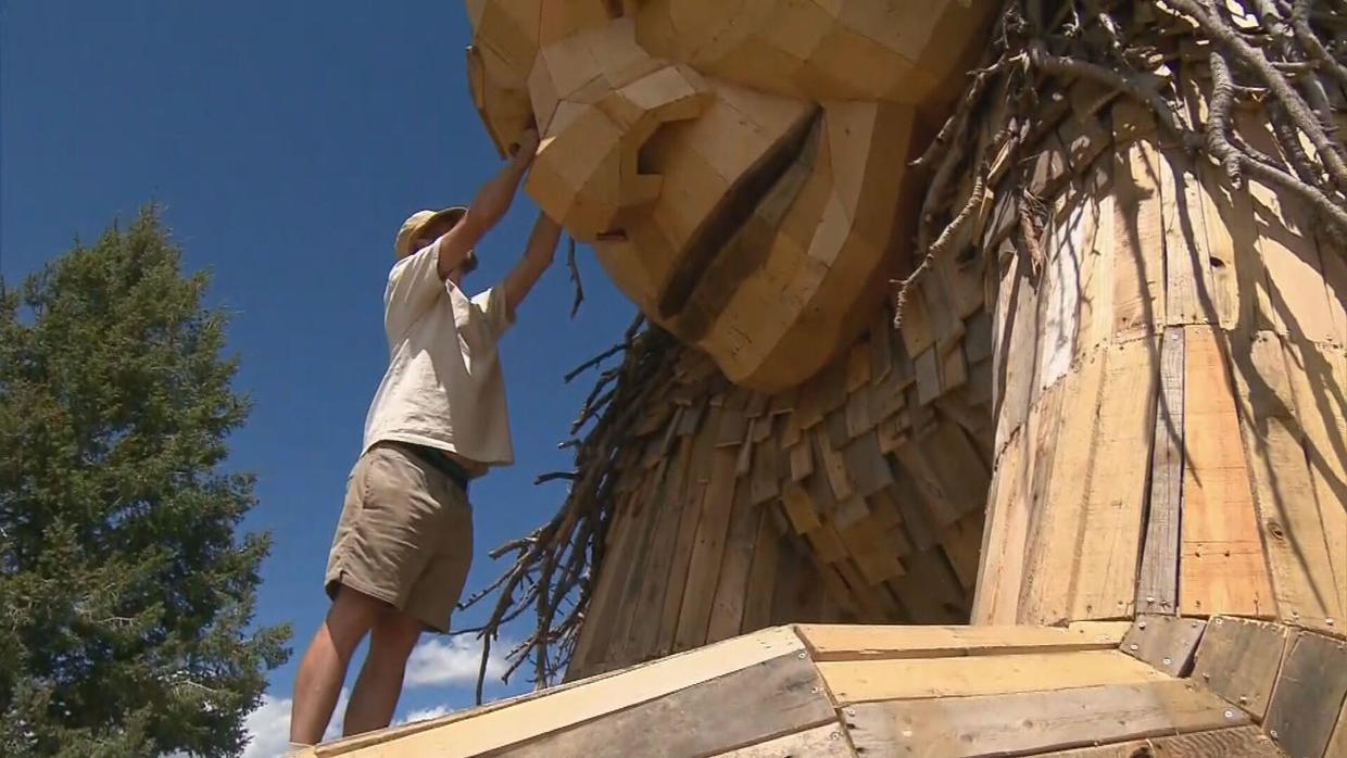 Meet Rita the Rock Planter in Victor, a second giant wood troll