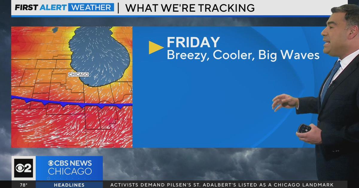 Chicago First Alert Weather Breezy Cooler Big Waves Friday Cbs Chicago