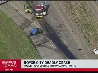 2 dead after 18-wheeler goes wrong way, crashes into 3 cars in Royse City,  police say
