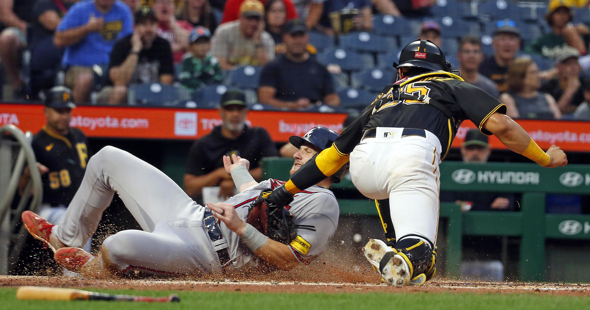 Pirates score 6 in 3rd to chase Strider and then hold off the Braves 7-6  after rain delay