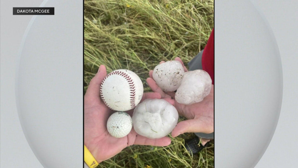 Tornadoes, baseball-sized hail cause damage in northeast Colorado - CBS ...