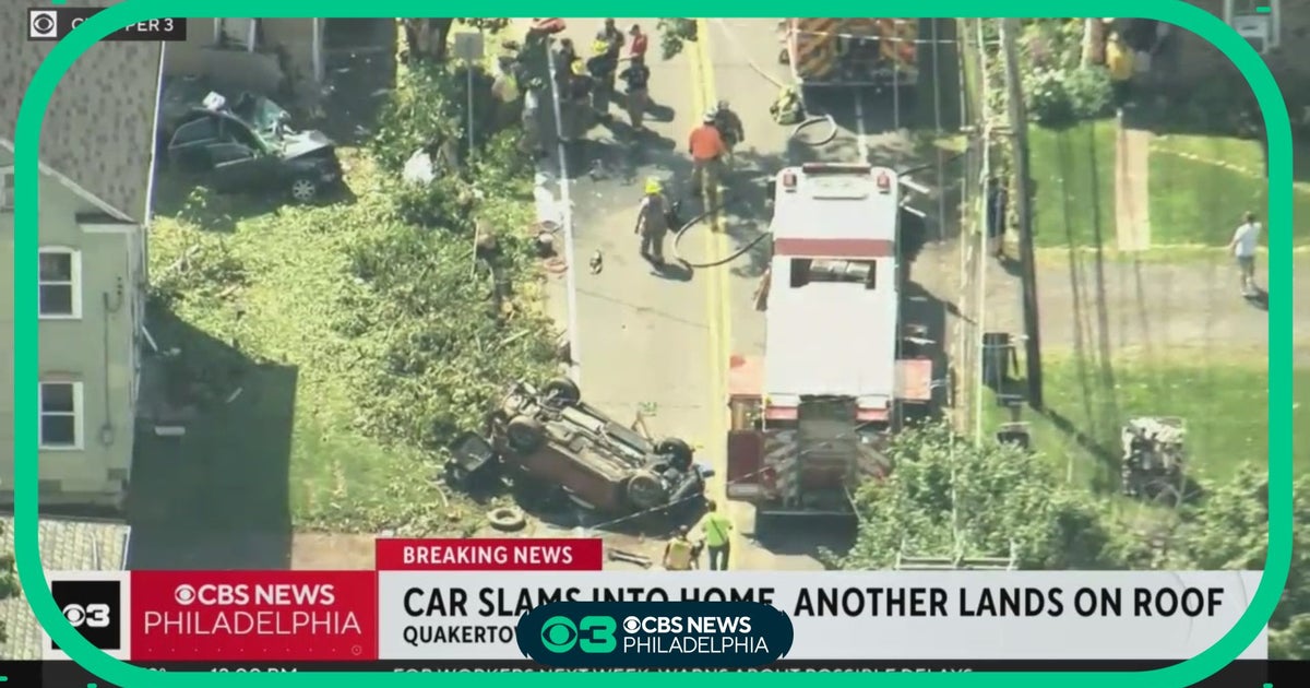 Crash sends car flying into home in Quakertown CBS Philadelphia