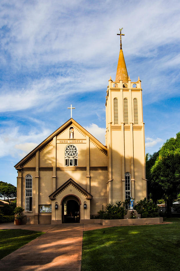 Maria Lanakila Catholic church in Lahaina, Maui, Hawaii 