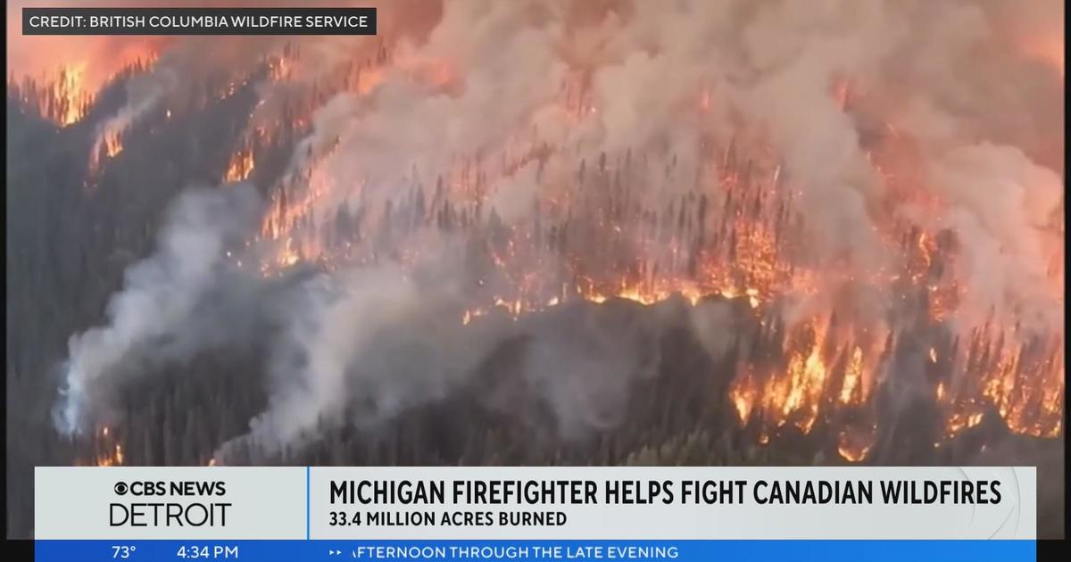 Michigan firefighter helps fight Canadian wildfires