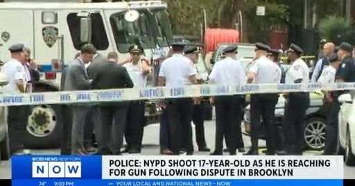 Police: Officer shot 17-year-old reaching for handgun in Brooklyn - CBS ...