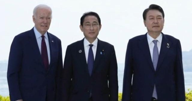 Biden holding first trilateral summit with Japan and South Korea - CBS News
