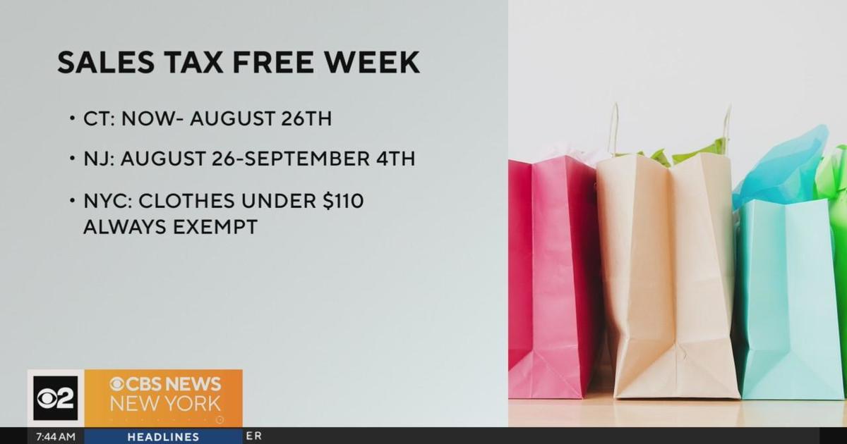 Sales taxfree week starts in Connecticut CBS New York