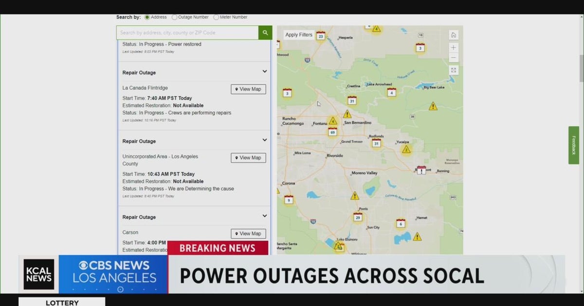 Thousands without power across SoCal due to storm - CBS Los Angeles