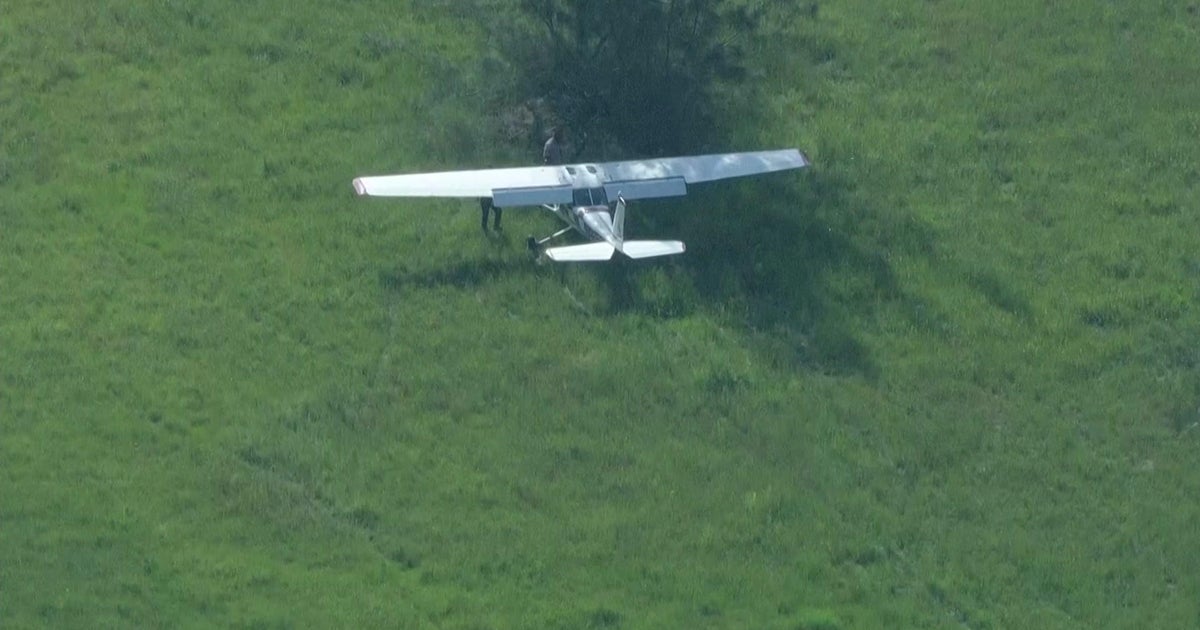 Airplane finishes up in grassy space near Opa-locka West Airport